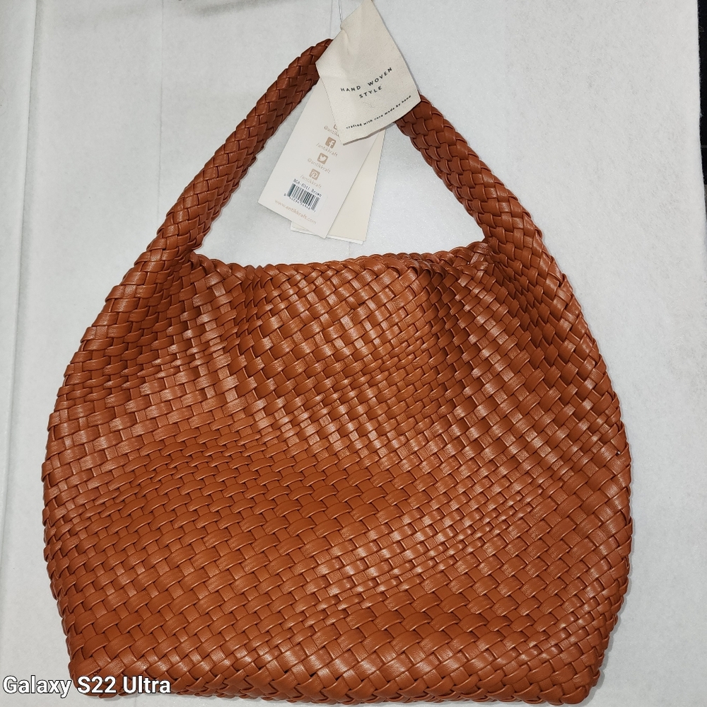 Brown woven purse